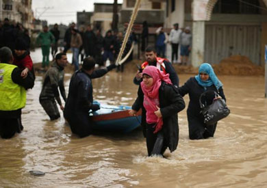 غرق منازل الفلسطينيين بالأمطار